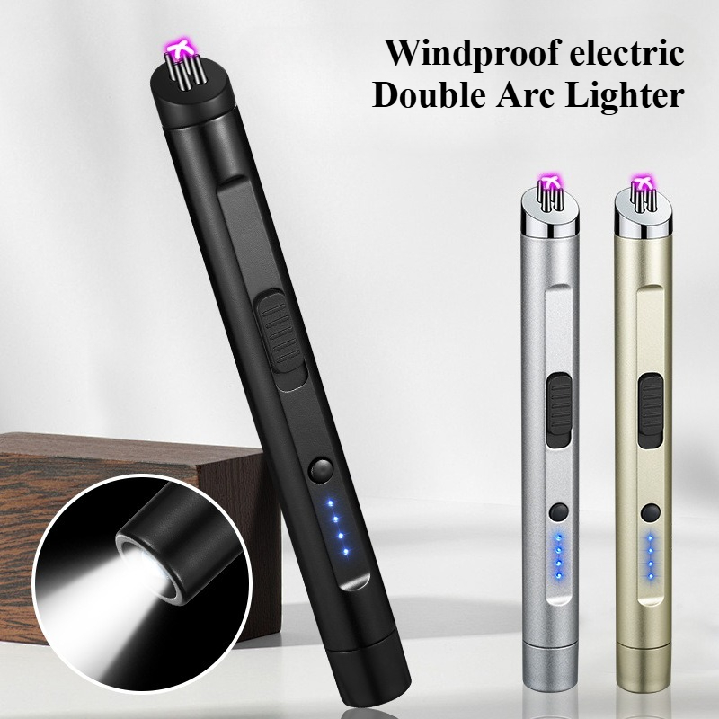 Kitchen Gadgets Electric - Elektrische dubbele boog aansteker met LED-powerdisplay,