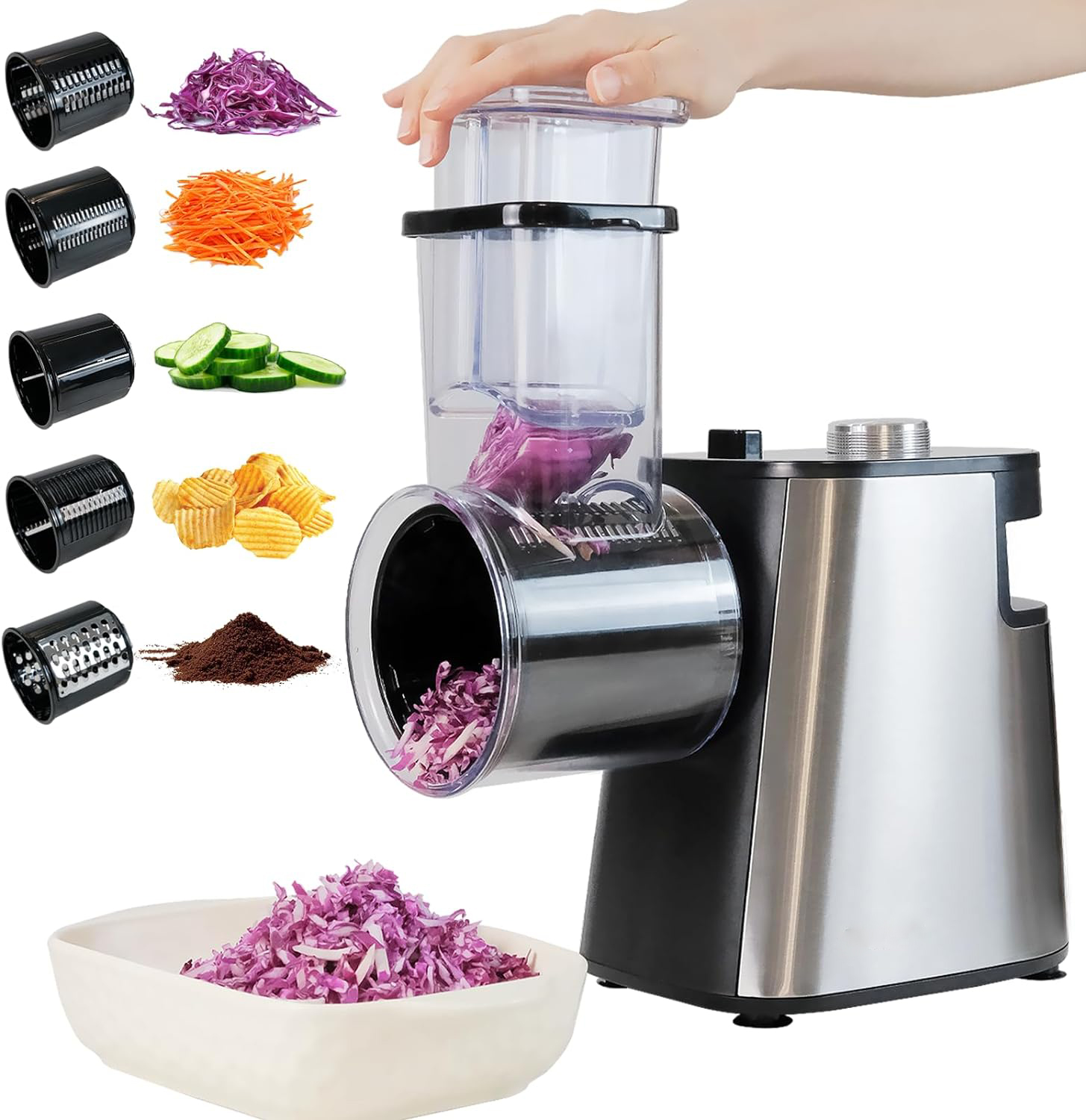 Kitchen Gadgets Electric - Voedselsnijder Kaasrasp Keukengadget Automatische elektrische groentesnijder