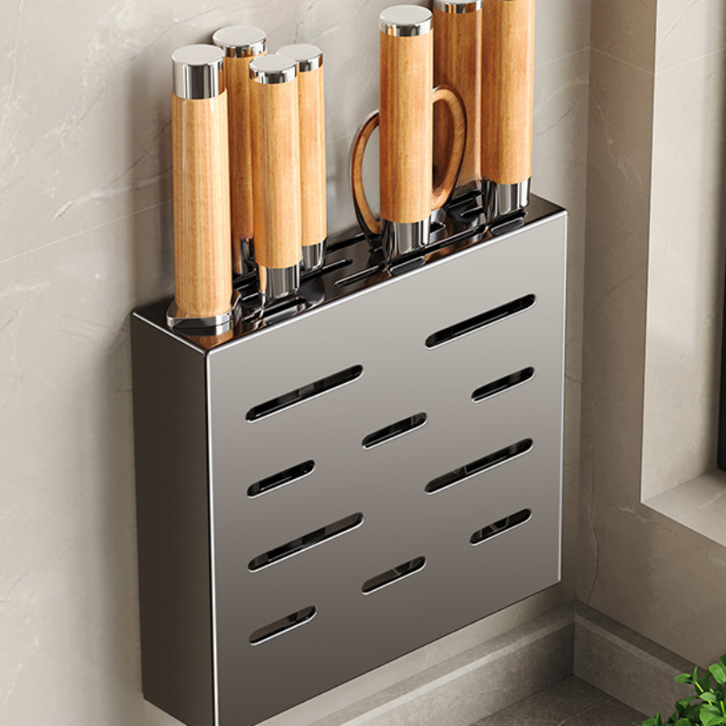 Kitchen Gadgets Rack - Keukenmes Opbergdoos, Messenhouder, Niet-Perforatie, Wandrek, Keukenartikelen,