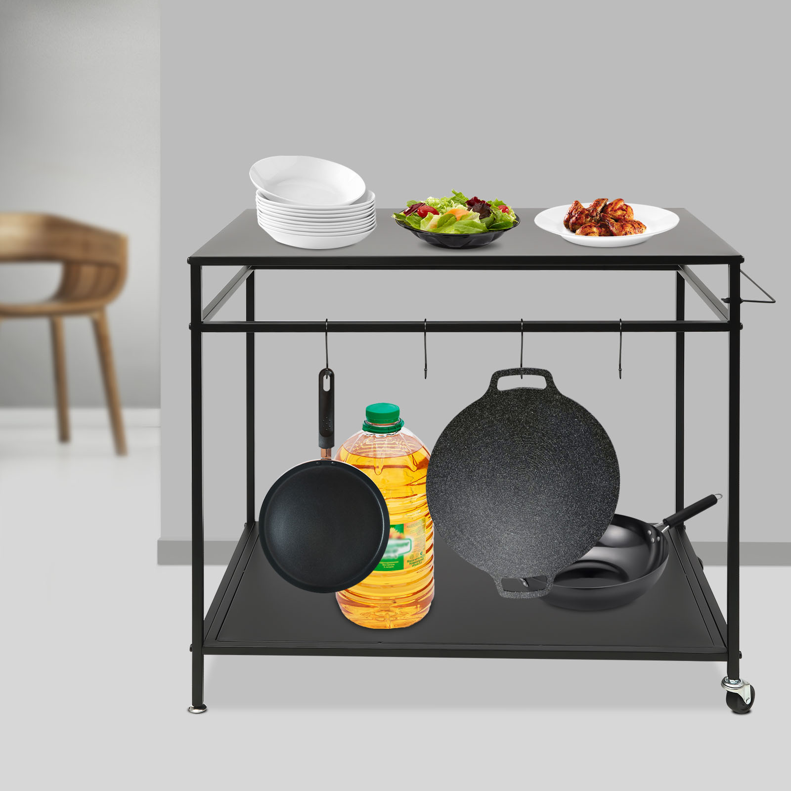 Verrijdbare kooktafel met dubb - Kitchen Gadgets Rack recensie en prijs