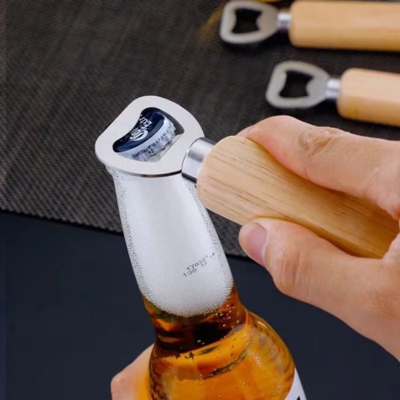 Roestvrijstalen houten flesope - Kitchen Gadgets For Seniors recensie en prijs